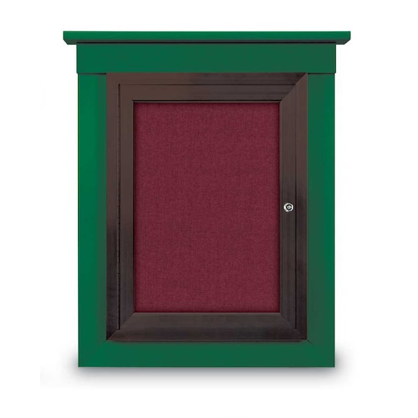 60"x48" 2-Door Enclosed Letterboard, Grey Felt/Cherry